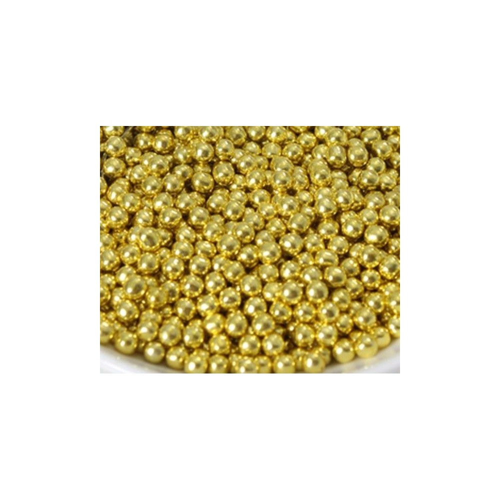 Cukrovej perličky I. 4,5mm - zlatá - 100g