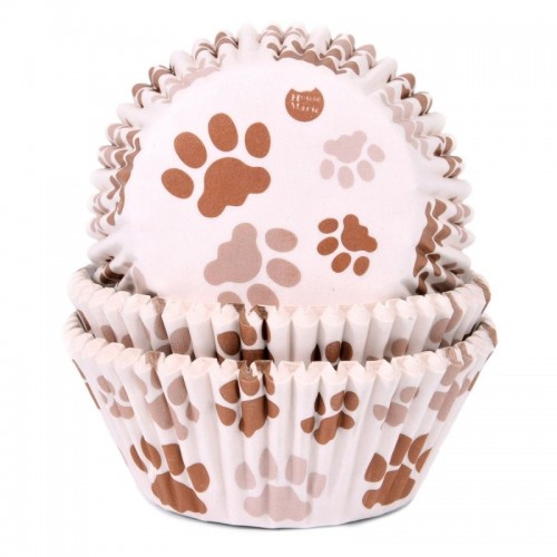 House of Marie Baking Cups - paws - brown - 50pcs