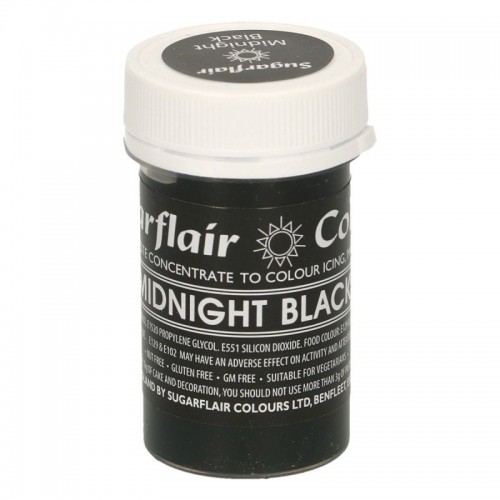 Sugarflair Pastel Gel Colour - Midnight Black - 25g