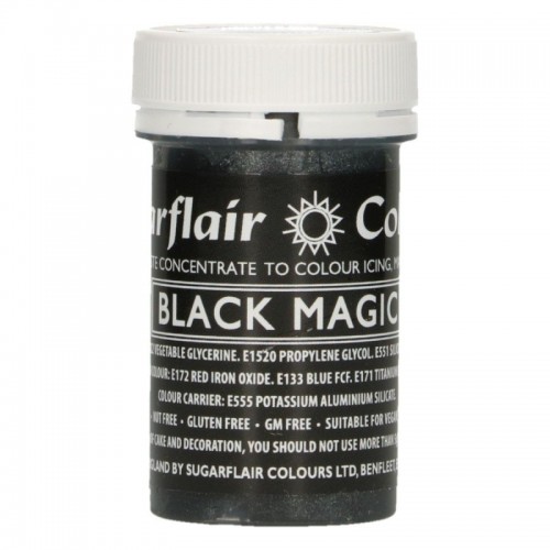 Sugarflair Gelfarbe satin black magic - 25g