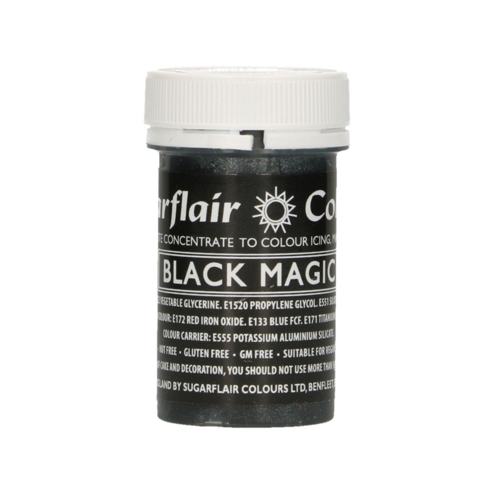 Sugarflair Gelfarbe satin black magic - 25g