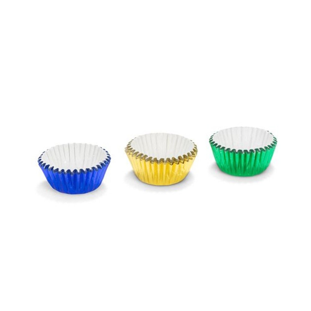 Patisse cukrárske MINI košíčky 2,7 x 1,7cm - zelené / žlté / modré - 75ks