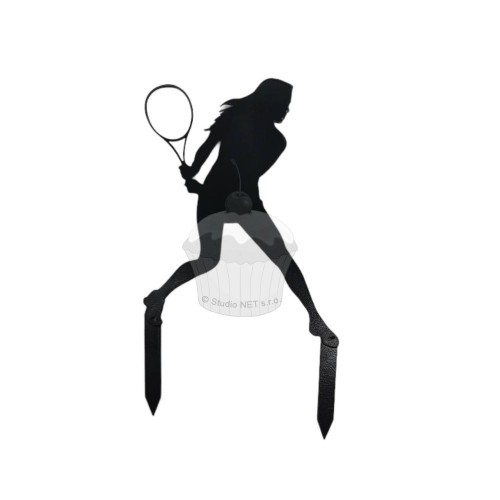 Modecor cake topper - silhouette - tennis player - 1 piece