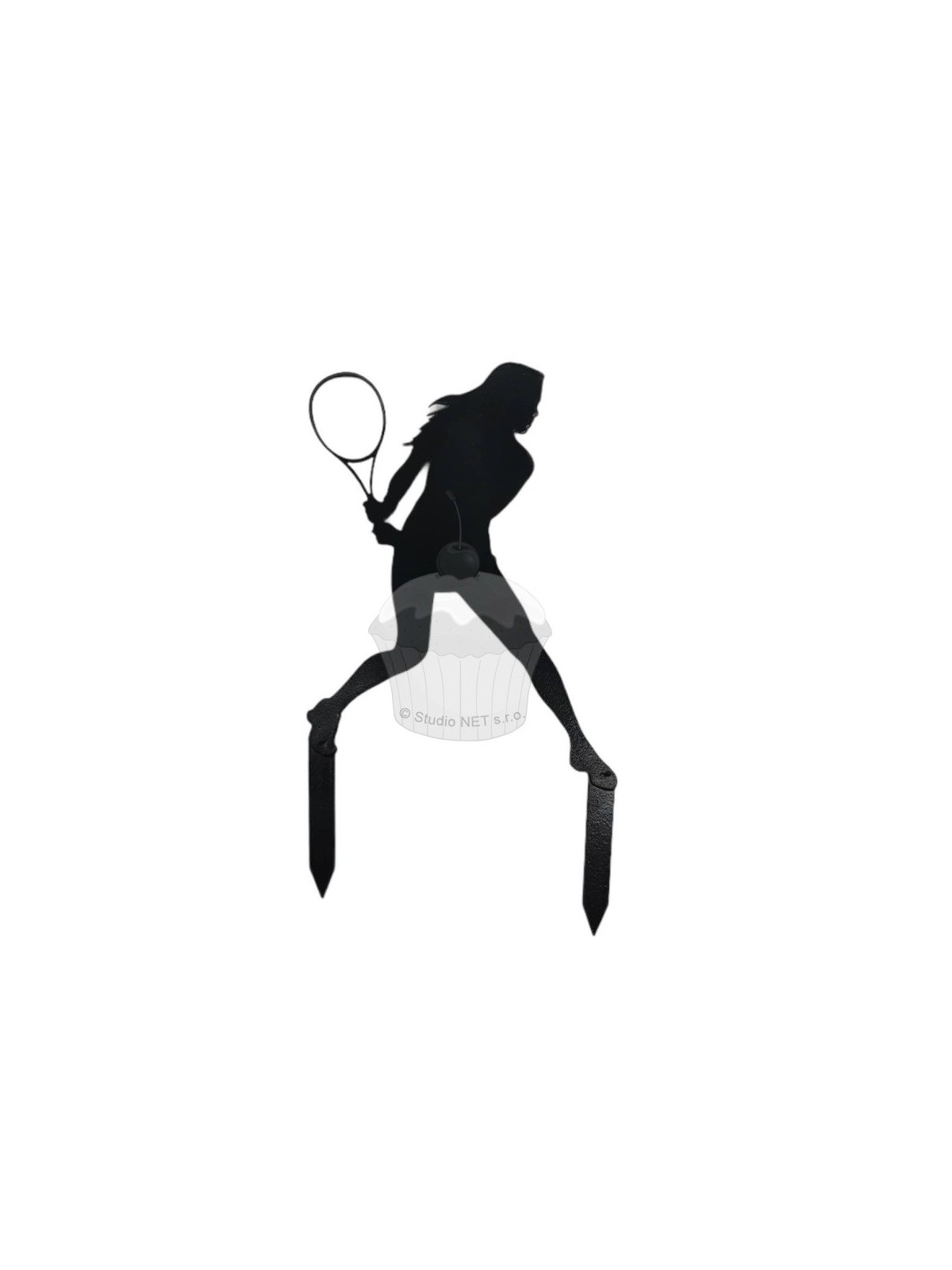 Modecor cake topper - silhouette - tennis player - 1 piece