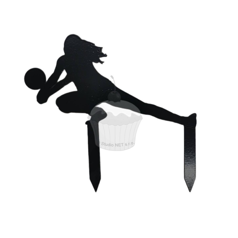 Modecor cake topper - silhouette - volleyball player  women - 1pc