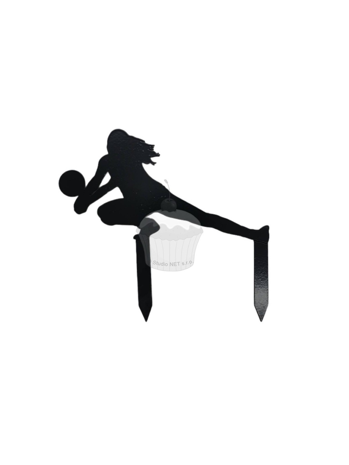 Modecor cake topper - silhouette - volleyball player  women - 1pc