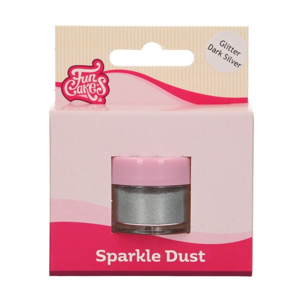 FunCakes Sparkle Dust -  Dark silver 3g