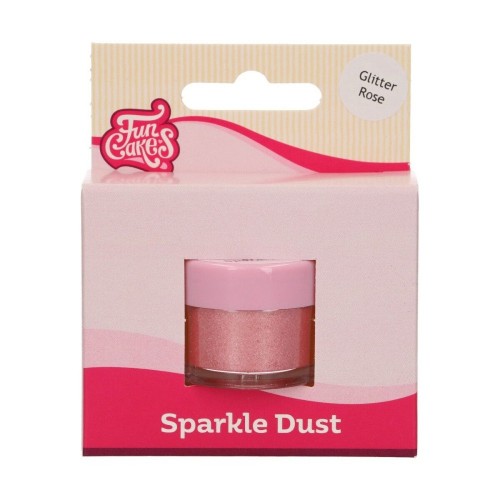 FunCakes prachová perleťová farba růžová - Glitter rose  - 3,5g