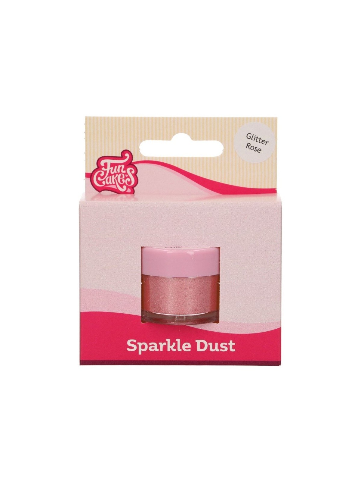 FunCakes prachová perleťová farba růžová - Glitter rose  - 3,5g