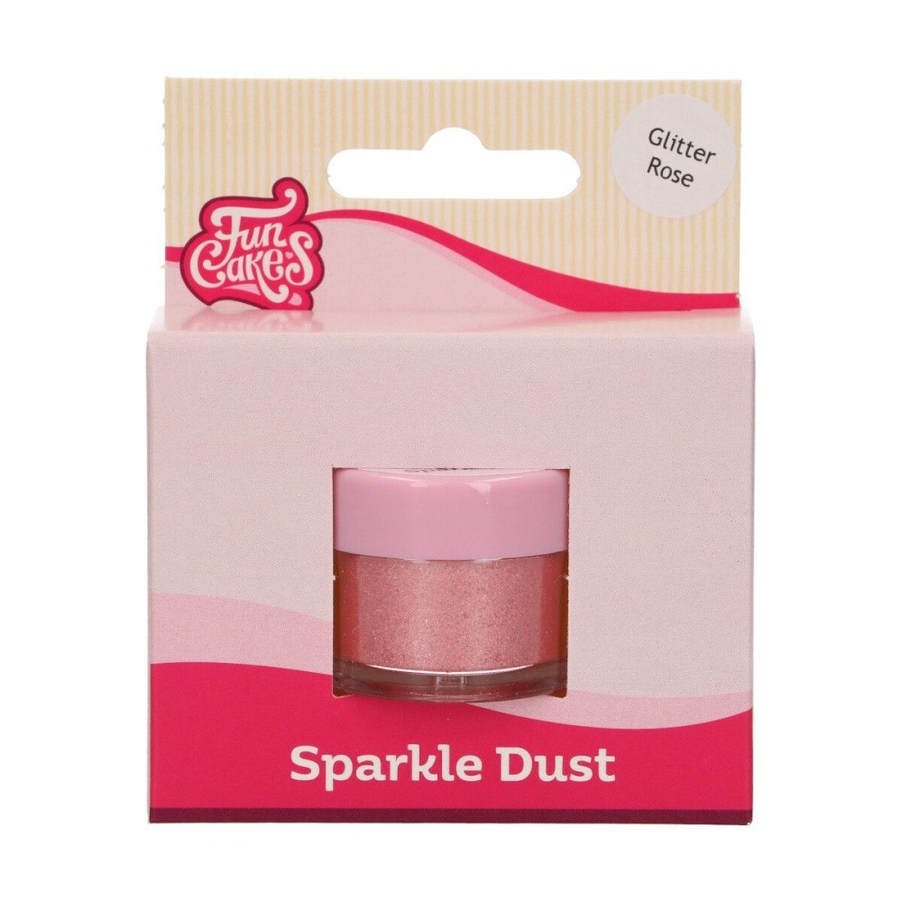 FunCakes prachová perleťová barva růžová - Glitter rose - 3,5g