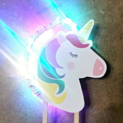 ScrapCooking cake topper - Unicorn with LED lighting - 1pc