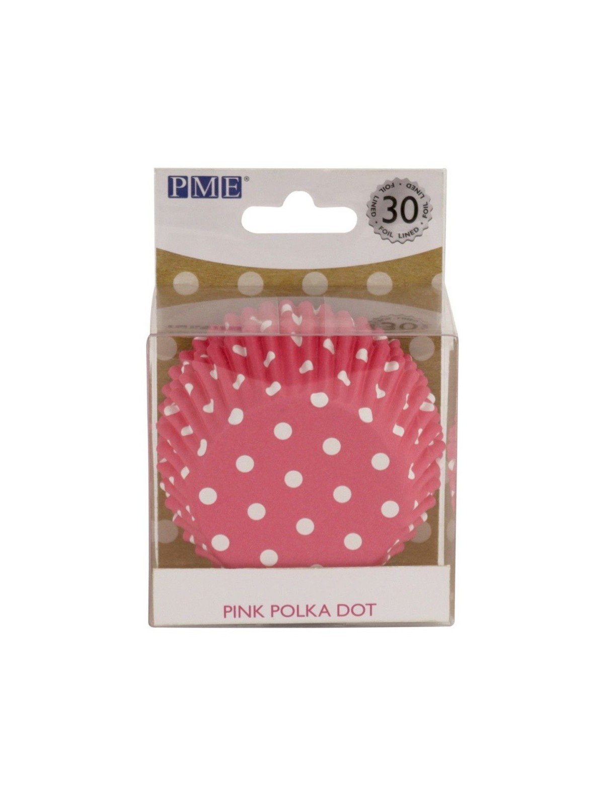 PME Pink Polka Dot Cupcake Cases with Foil - 30pcs