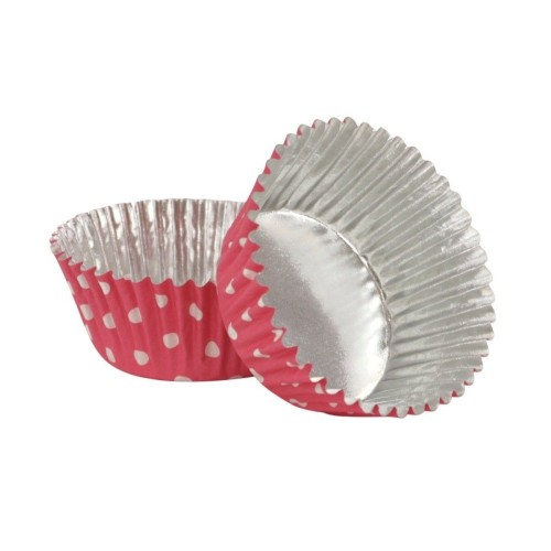 PME Pink Polka Dot Cupcake Cases with Foil - 30pcs