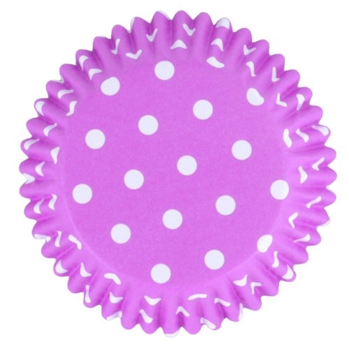 PME Foil Lined Baking cups - purple with polka dot - 30 pcs