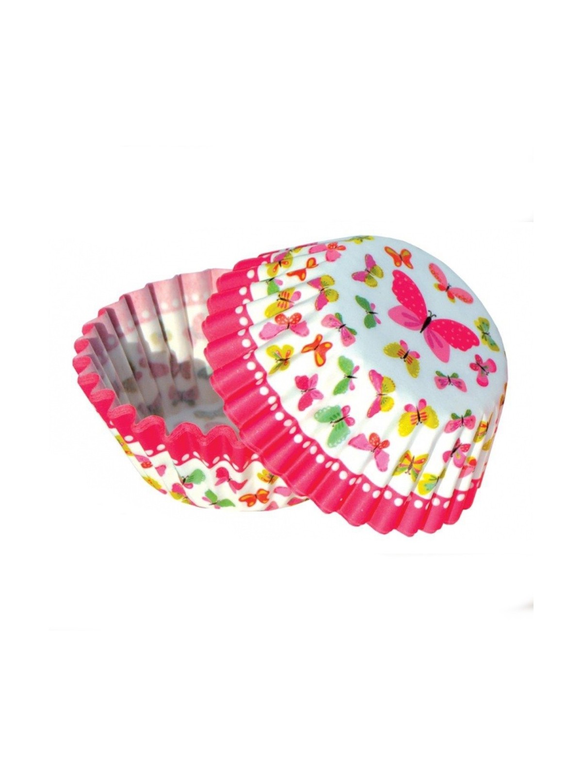 Cukrářské košíčky - růžový motýl - 50ks