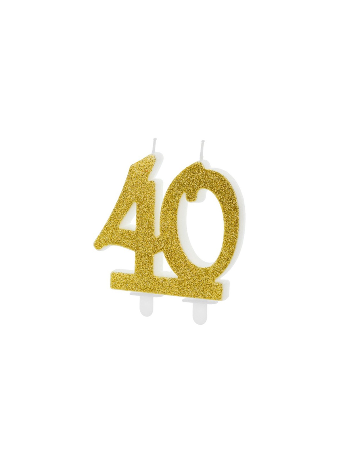 PartyDeco jubilee candle large - glitter gold - 40