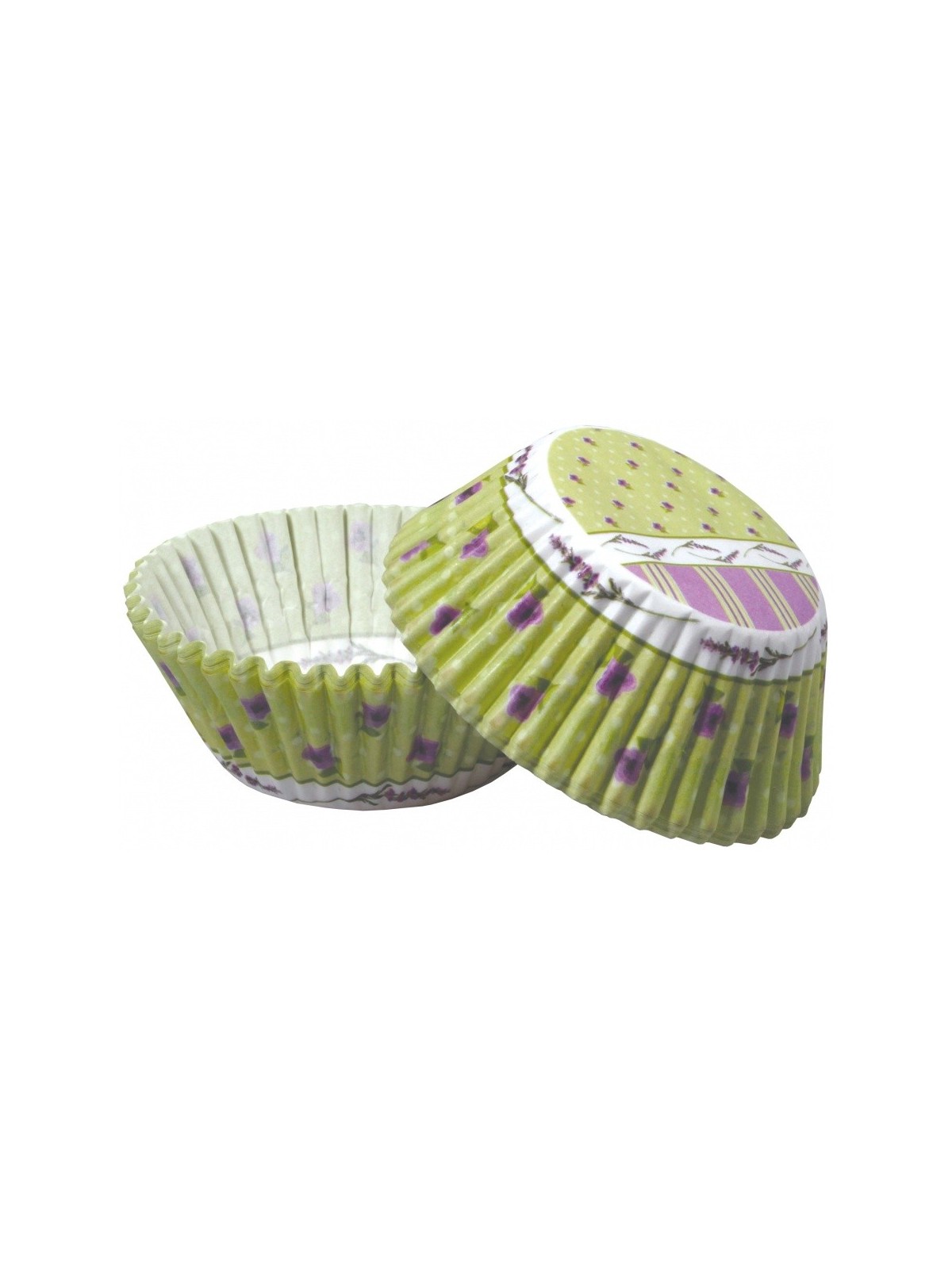 Pastry baskets - lavender - green - 50 pieces