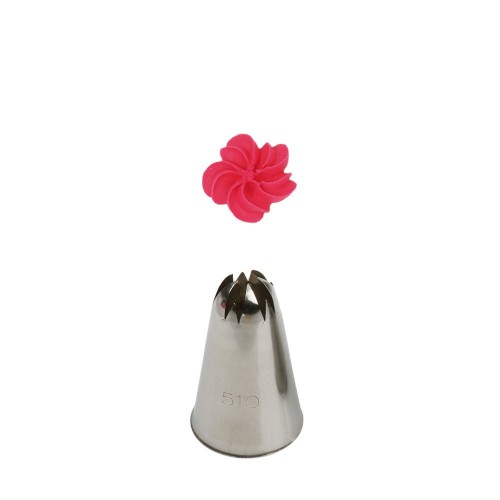 Decorator's piping tip - drop flower - closed end No. 2F / 510