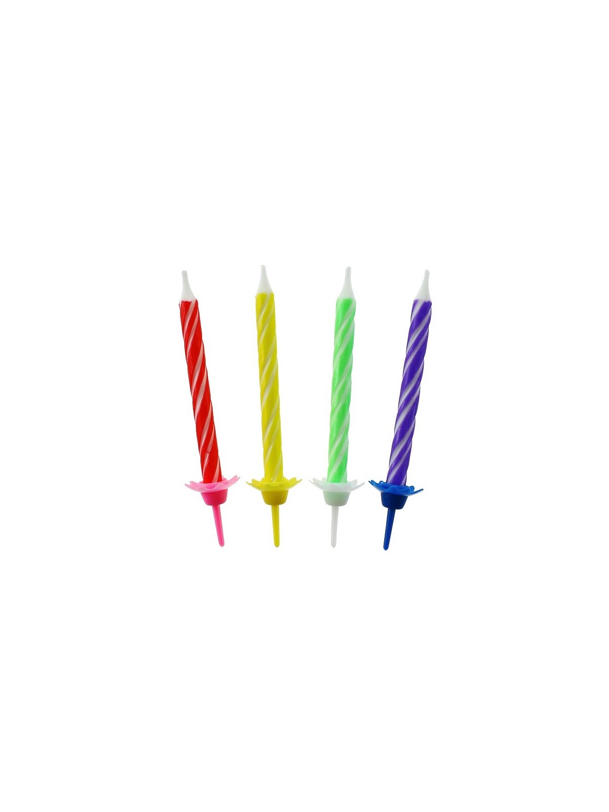 Birthday candles - spiral slim - 24pcs / 6cm