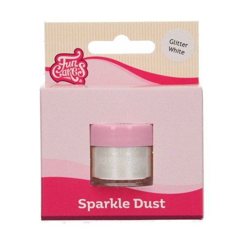 FunCakes prachová perleťová farba - Glitter White 3,5g