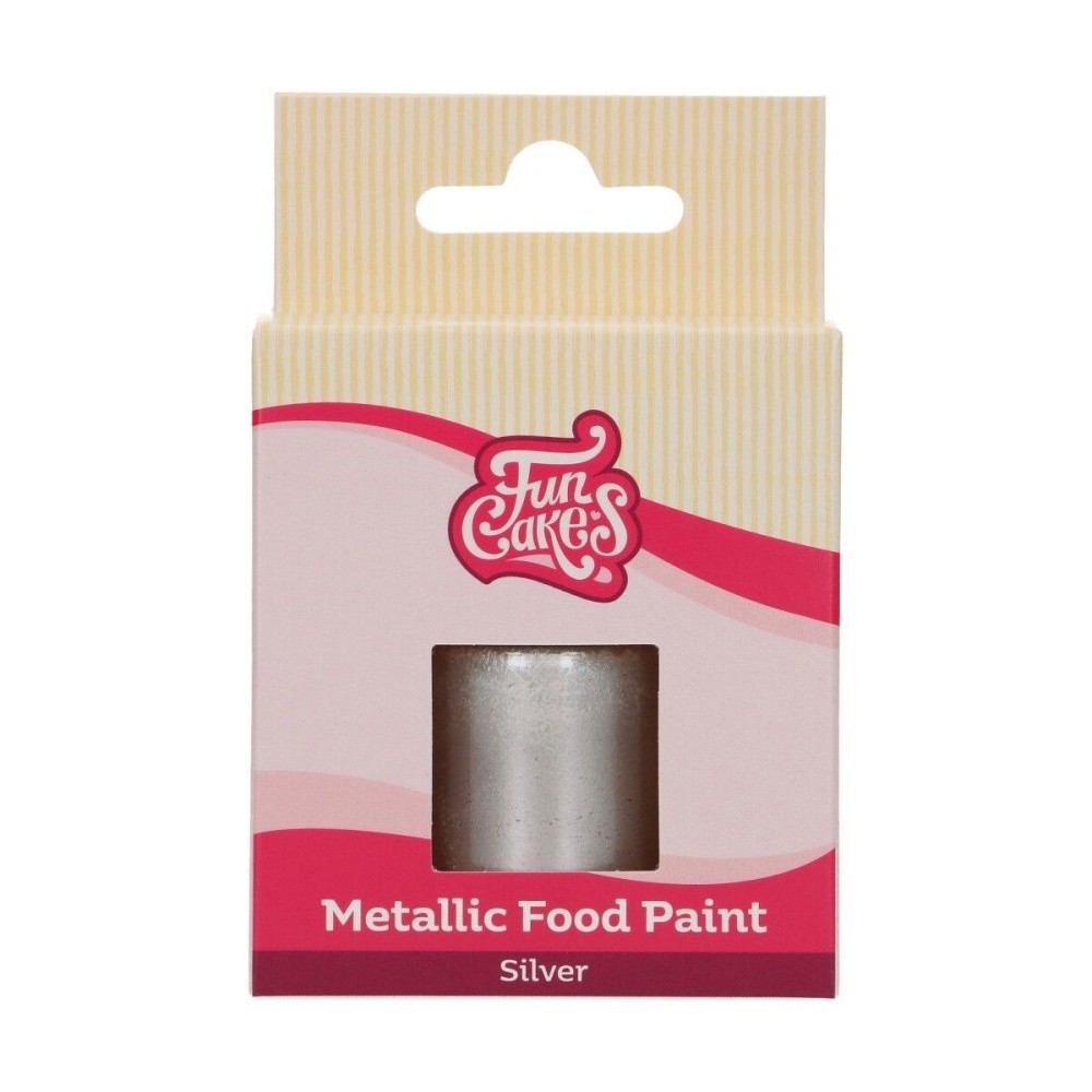 FunColours Metallic Food Paint Silver - strieborna 30ml