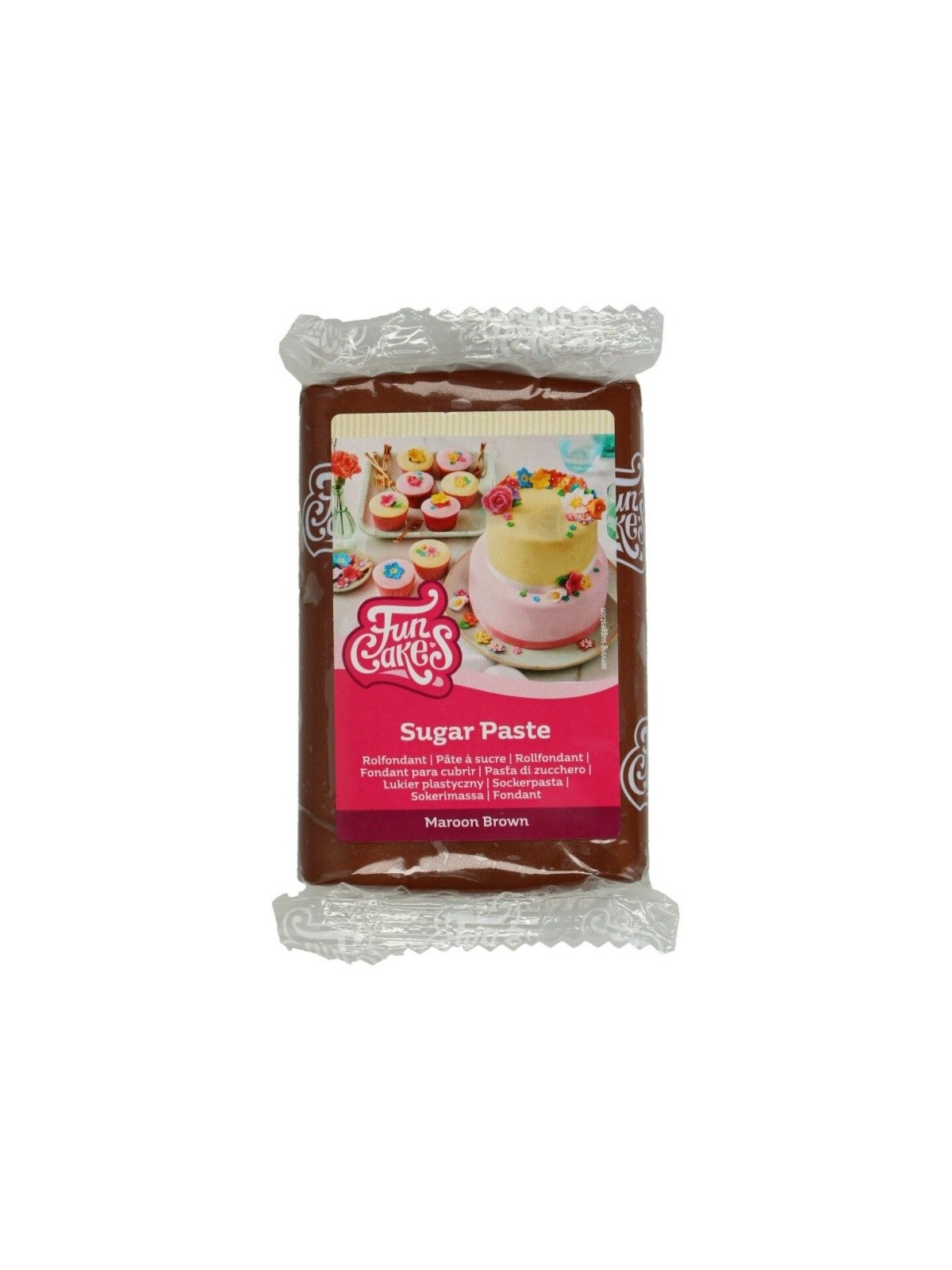 FunCakes nadziewany fondant Maroon Brown - brązowy - 250g