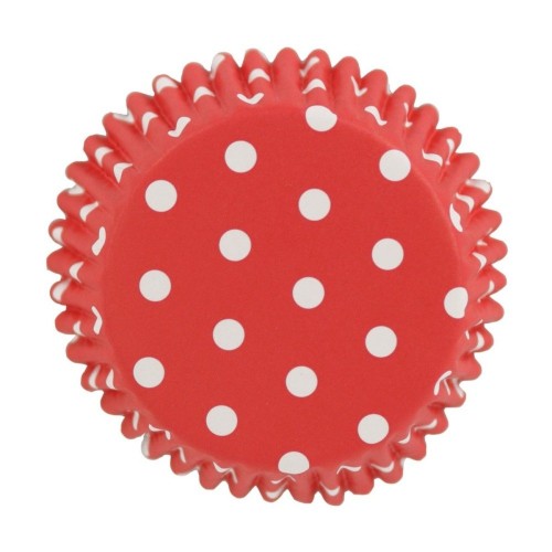 PME cupcake cases with foil - red with dot - 30pcs