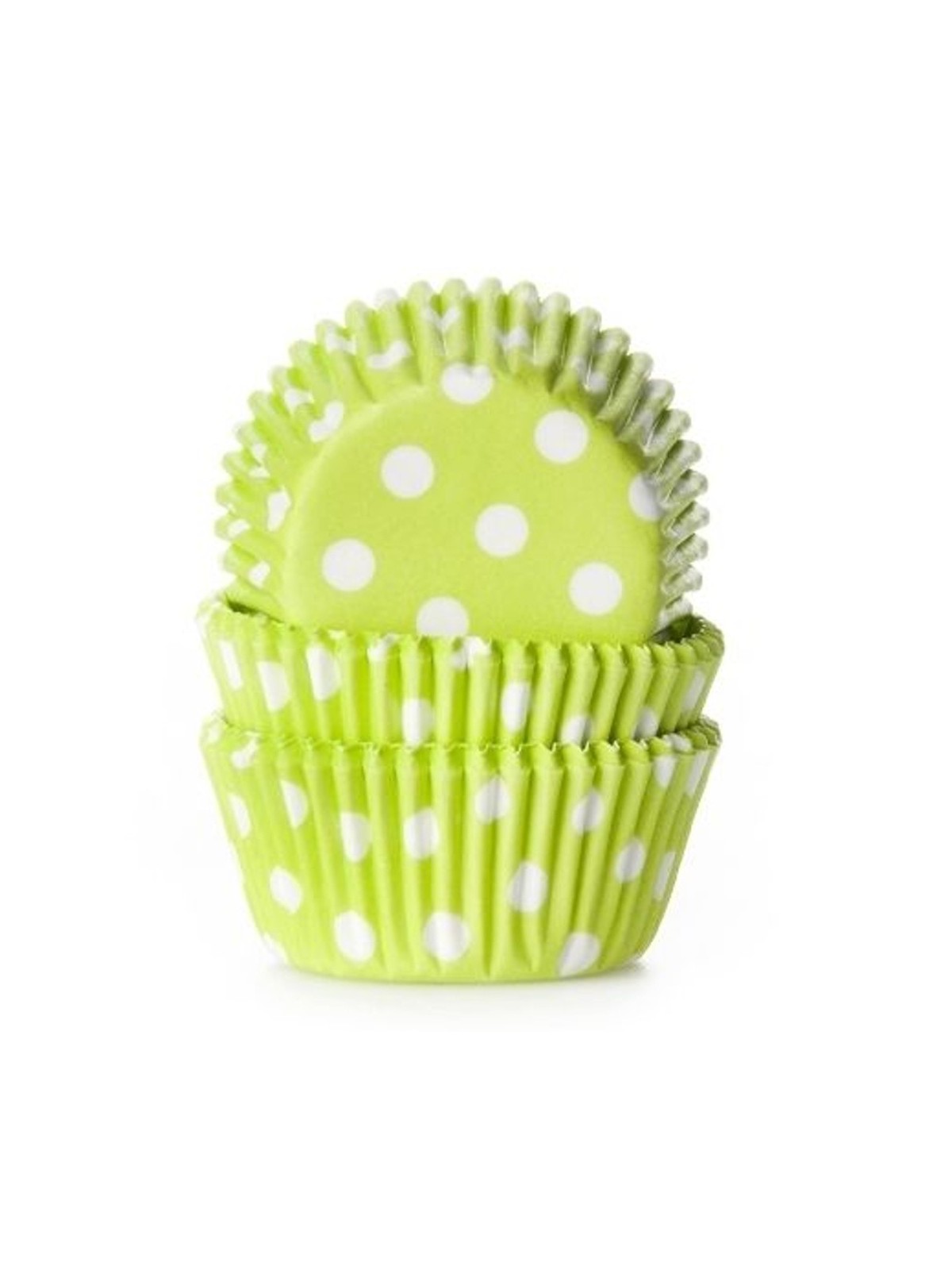 HoM Mini Pastry Baskets - Lime - Polka Dots - 60 pcs