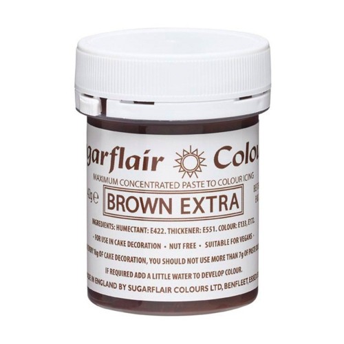 Sugarflair Gelfarbe - extra braun - Braun extra 42g