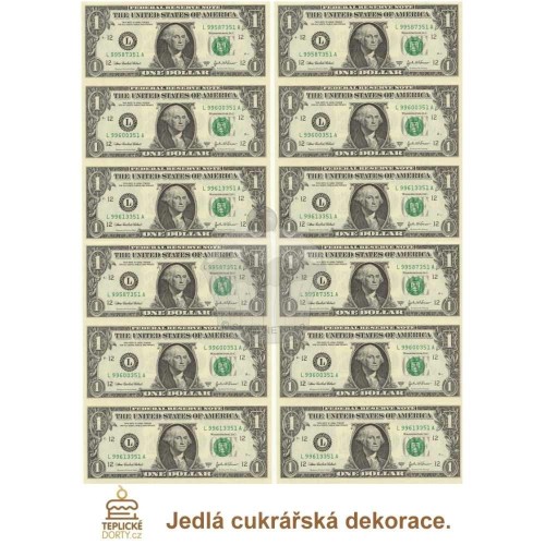 Jadalny papier "Banknot amerykański dolar" - A4