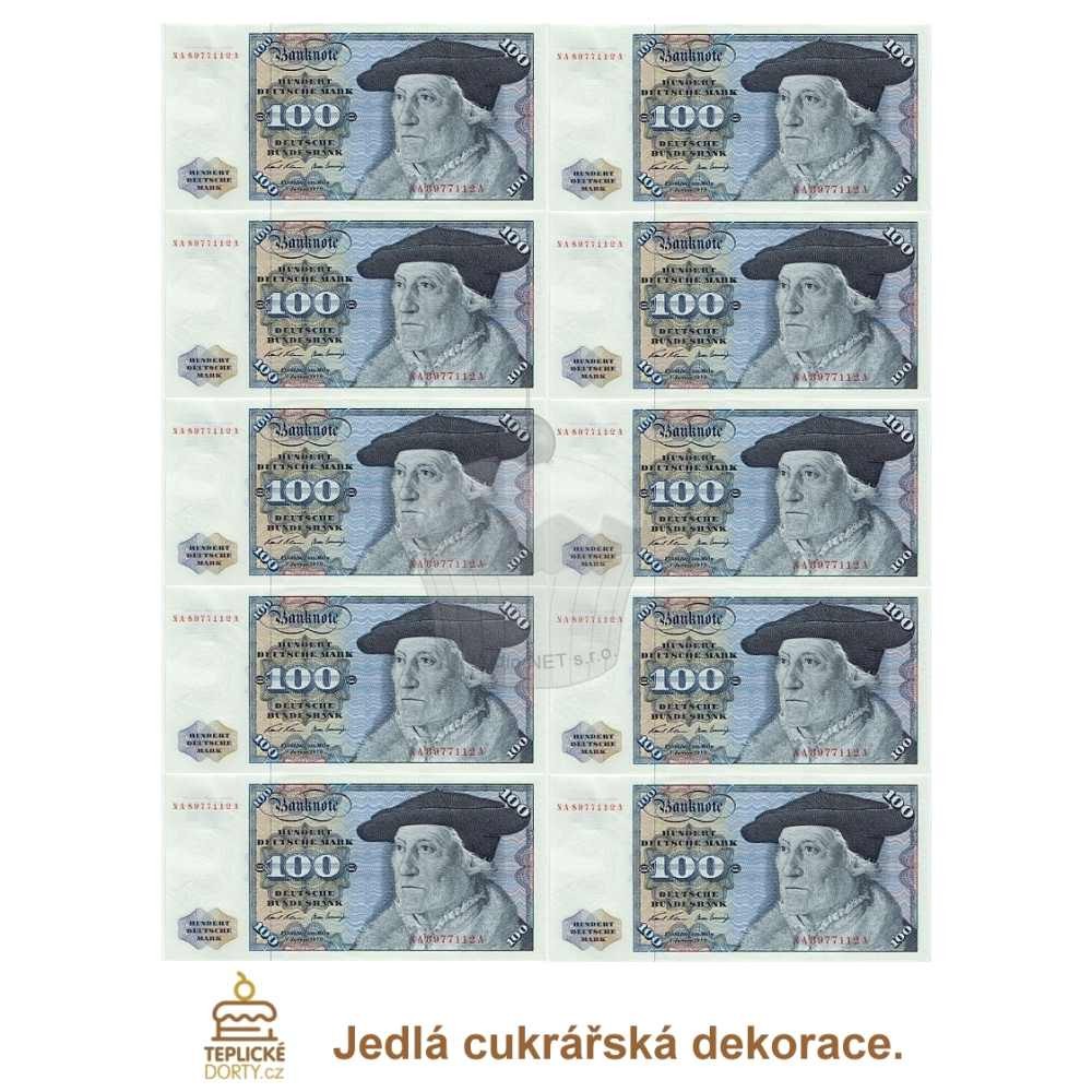 Jedlý papír "Bankovky západoněmecké marky" - A4