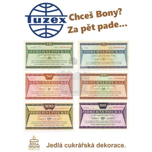 Jedlý papier "Tuzexové poukážky bony" - A4