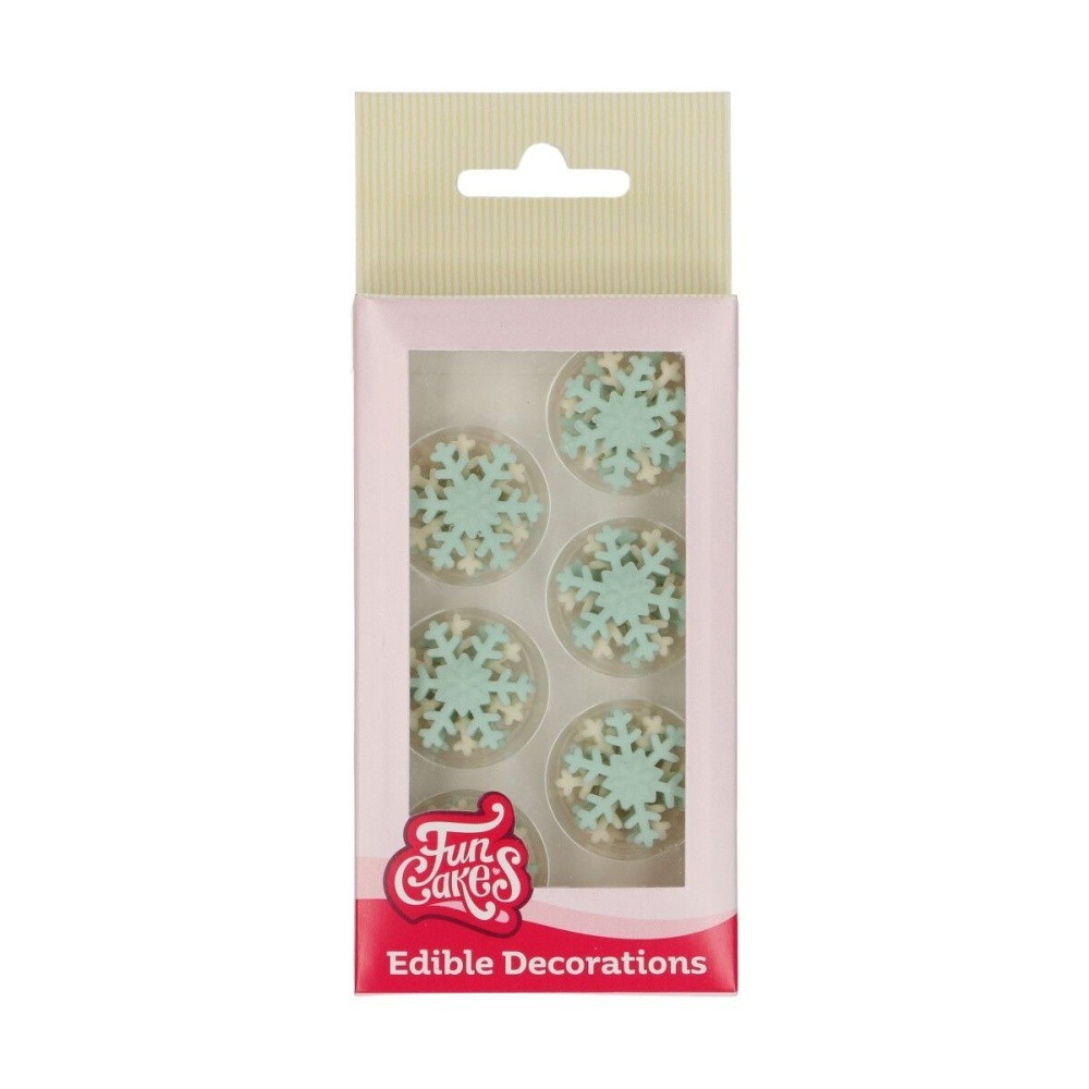 FunCakes Sugar Decorations - Snowflakes Blue 6pcs