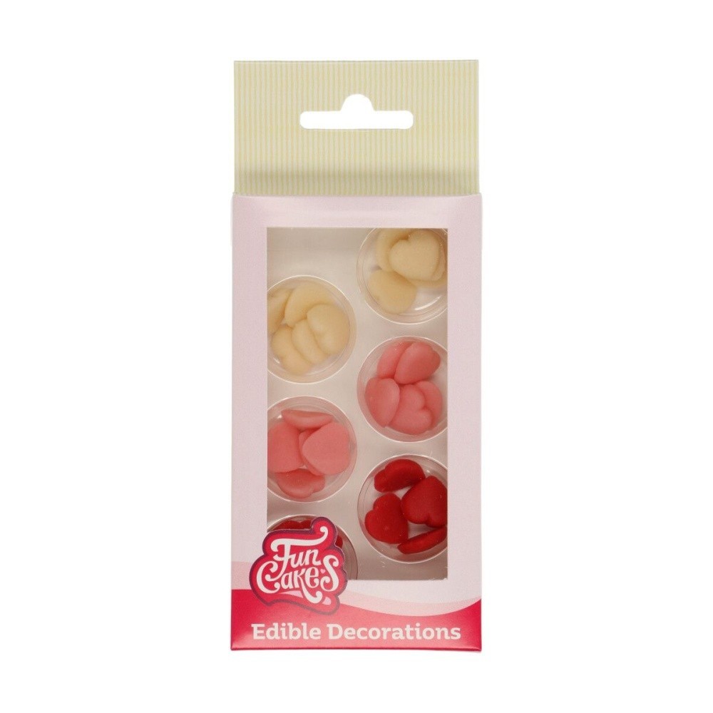 FunCakes Marzipan Decorations - Hearts - 30pcs