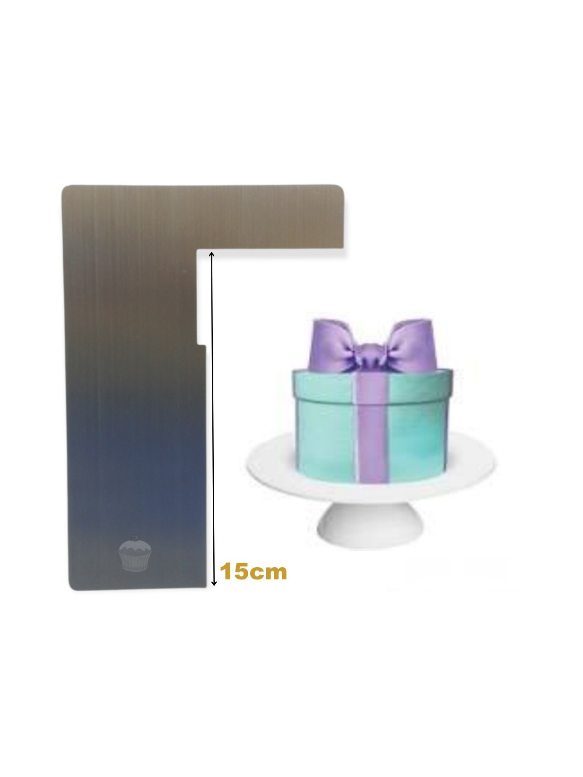 Confectionery contour card made of stainless steel - box 15 cm high