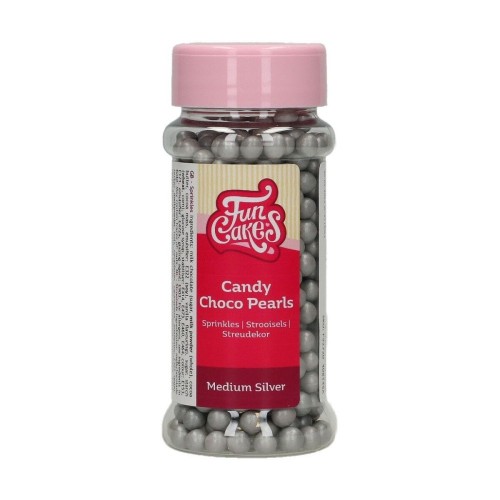 FunCakes Candy Choco Pearls Medium - Silber - 80g