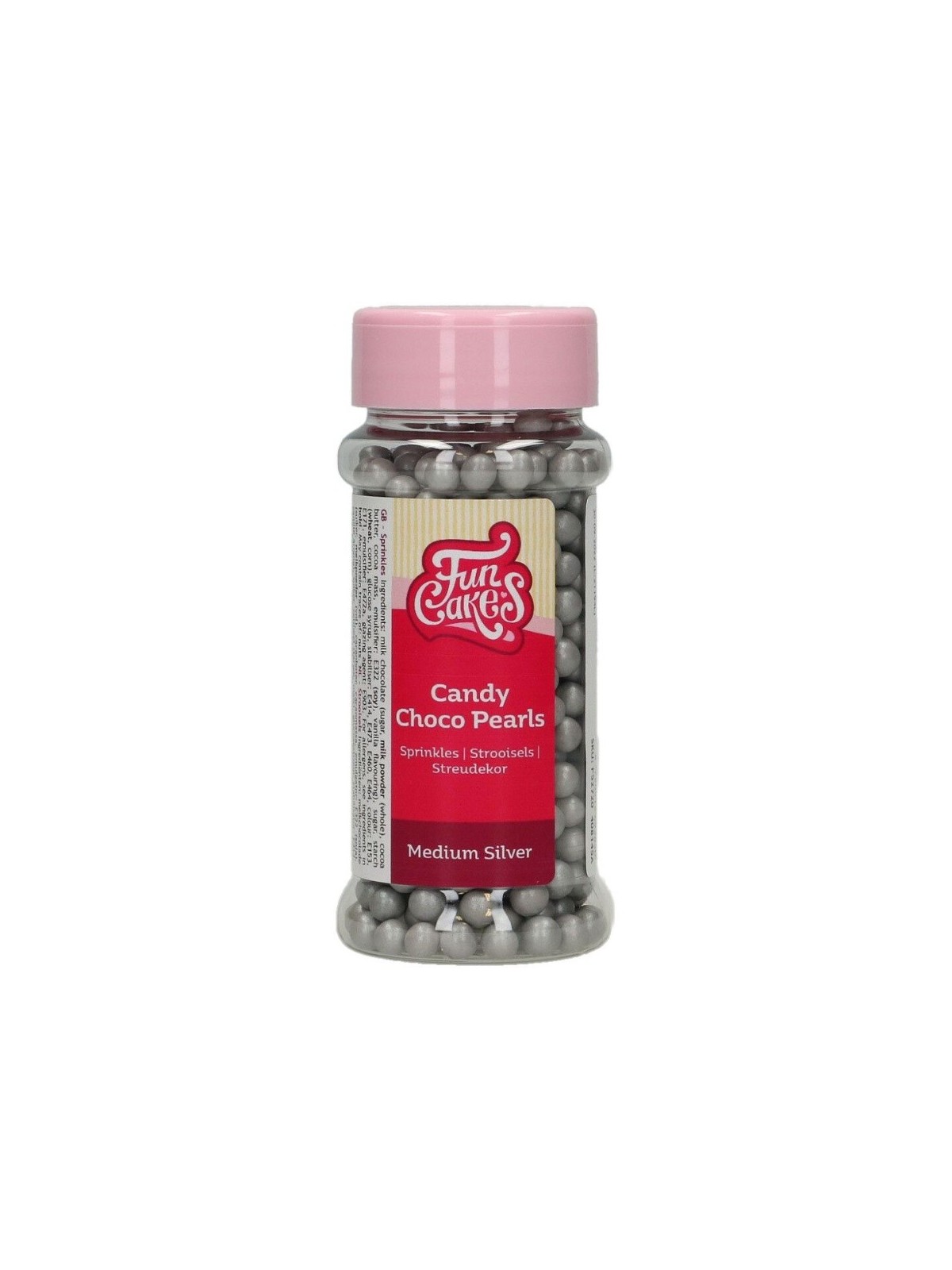 FunCakes Candy Choco pearls medium - silver - 80g