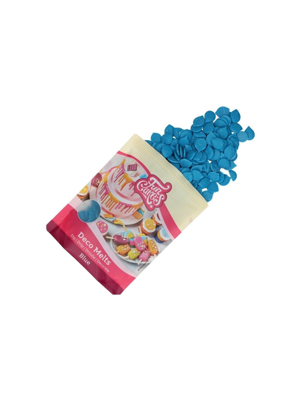 FunCakes Dekorschmelz - Blaue Glasur - Scheiben - 250g