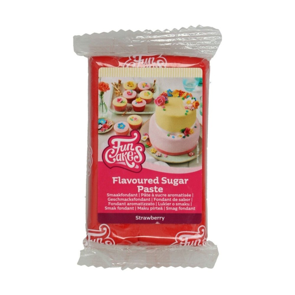 FunCakes aromatyzowany lukier do dekoracji - specjalny - truskawkowy 250g