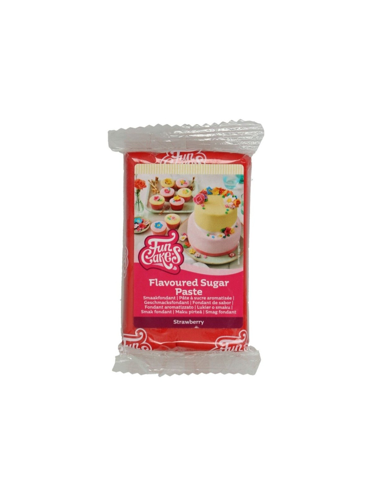 FunCakes aromatyzowany lukier do dekoracji - specjalny - truskawkowy 250g