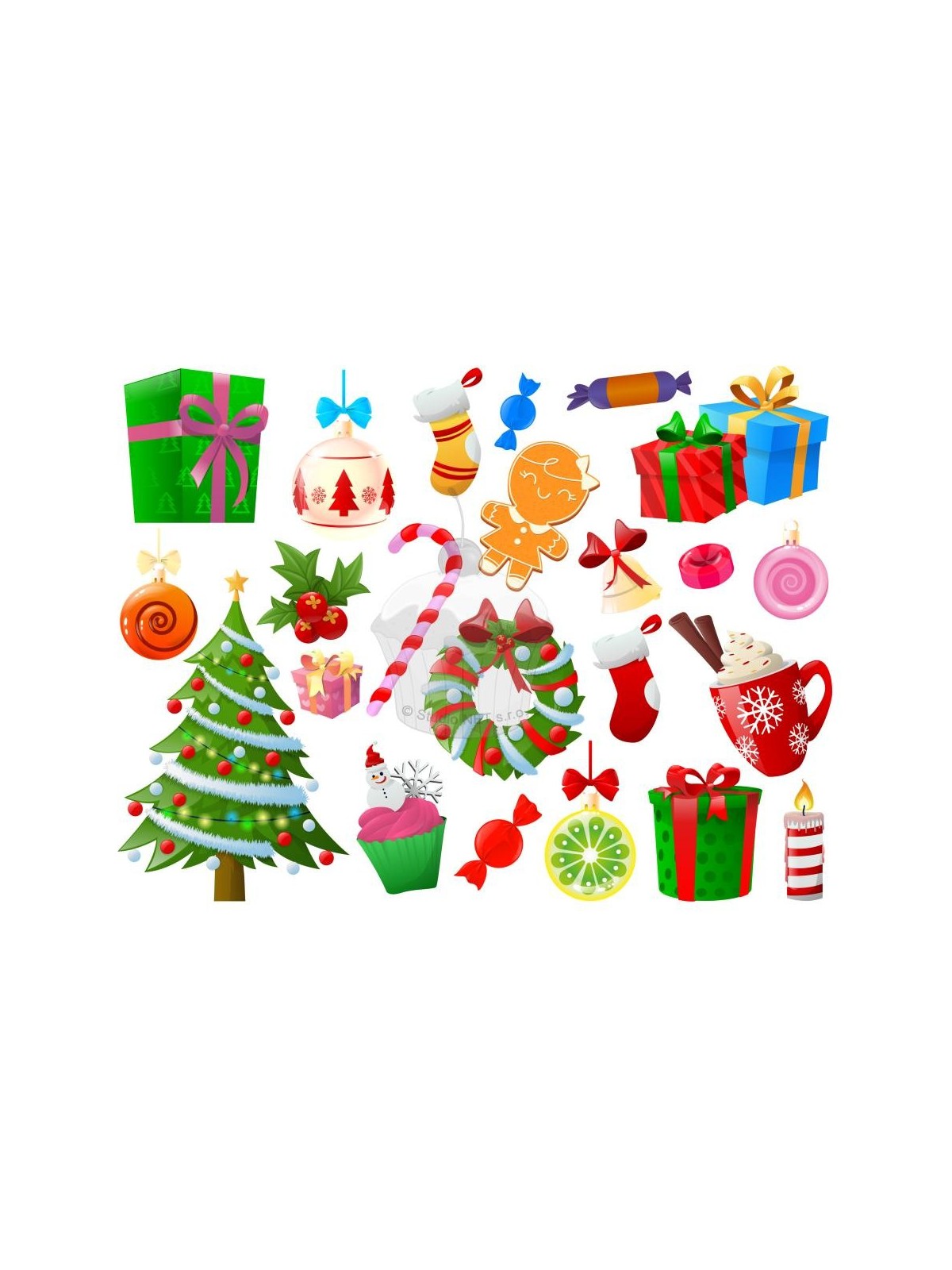 Edible paper "Christmas decorations 23pcs" - A4