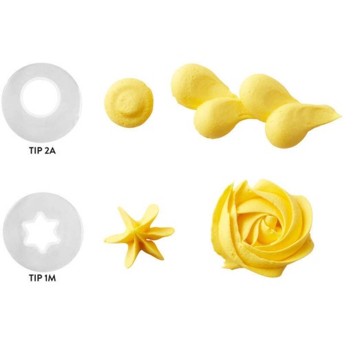 Wilton Set Plastik Icing Tips - Nr. 1M, Nr. 2A.