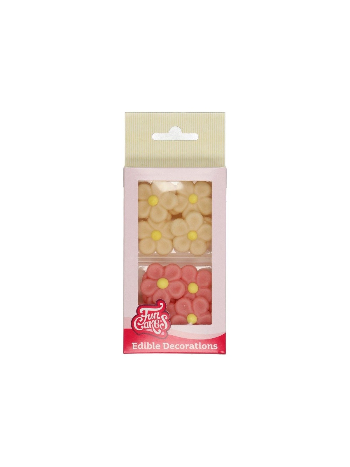FunCakes Marzipan Dekoration - Blumen - pink / weiß - 12St