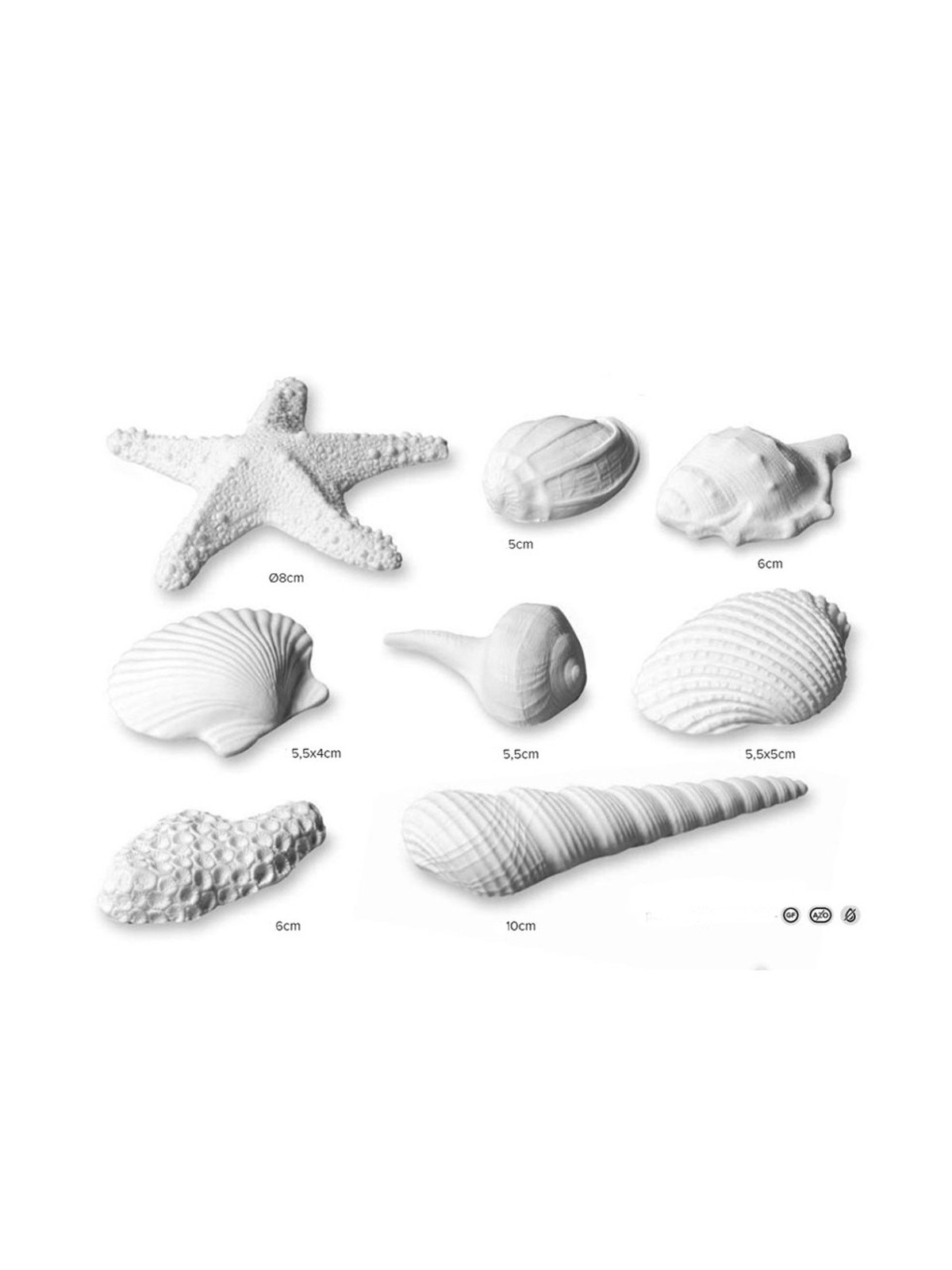 Modecor Sugar decoration - sea shells - large - 8pcs