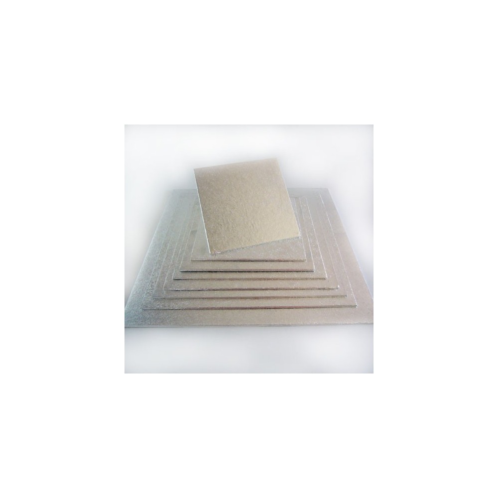 FunCakes Quadratische Tortenplatten silber 25 x 25cm/4mm