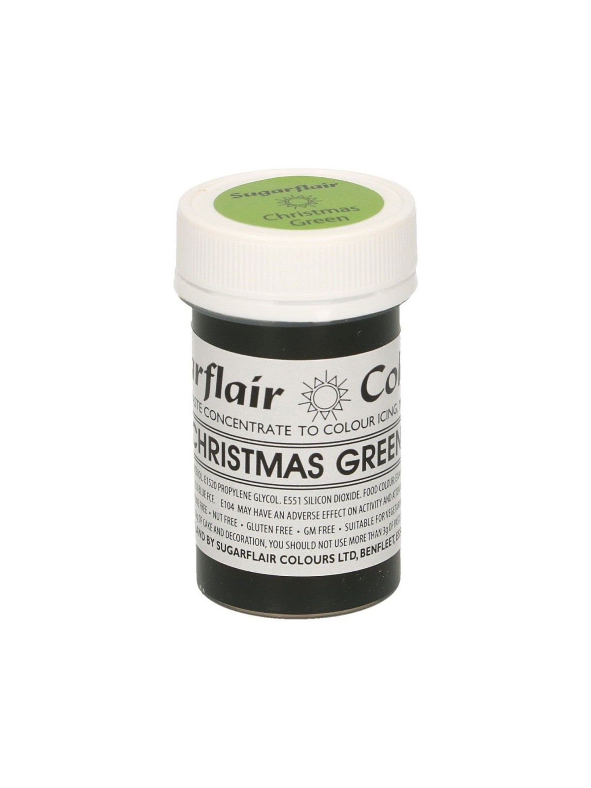 Sugarflair Pastell-Gel-Farbe - Weihnachtsgrün - 25g