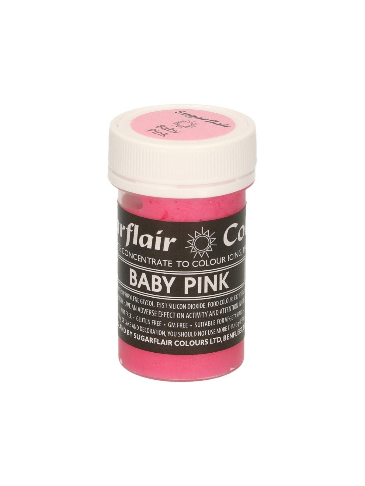 Sugarflair Żel pastelowy kolor -  baby pink - 25g