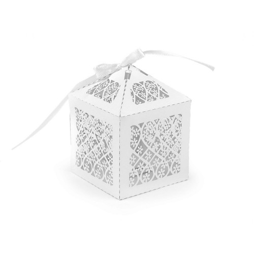 Pearl box with carved motif - flower - 5,5 x 5,5cm