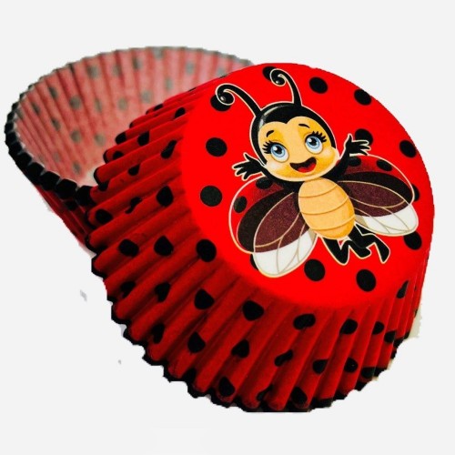 Baking cups - ladybug with polka dots - 50pcs