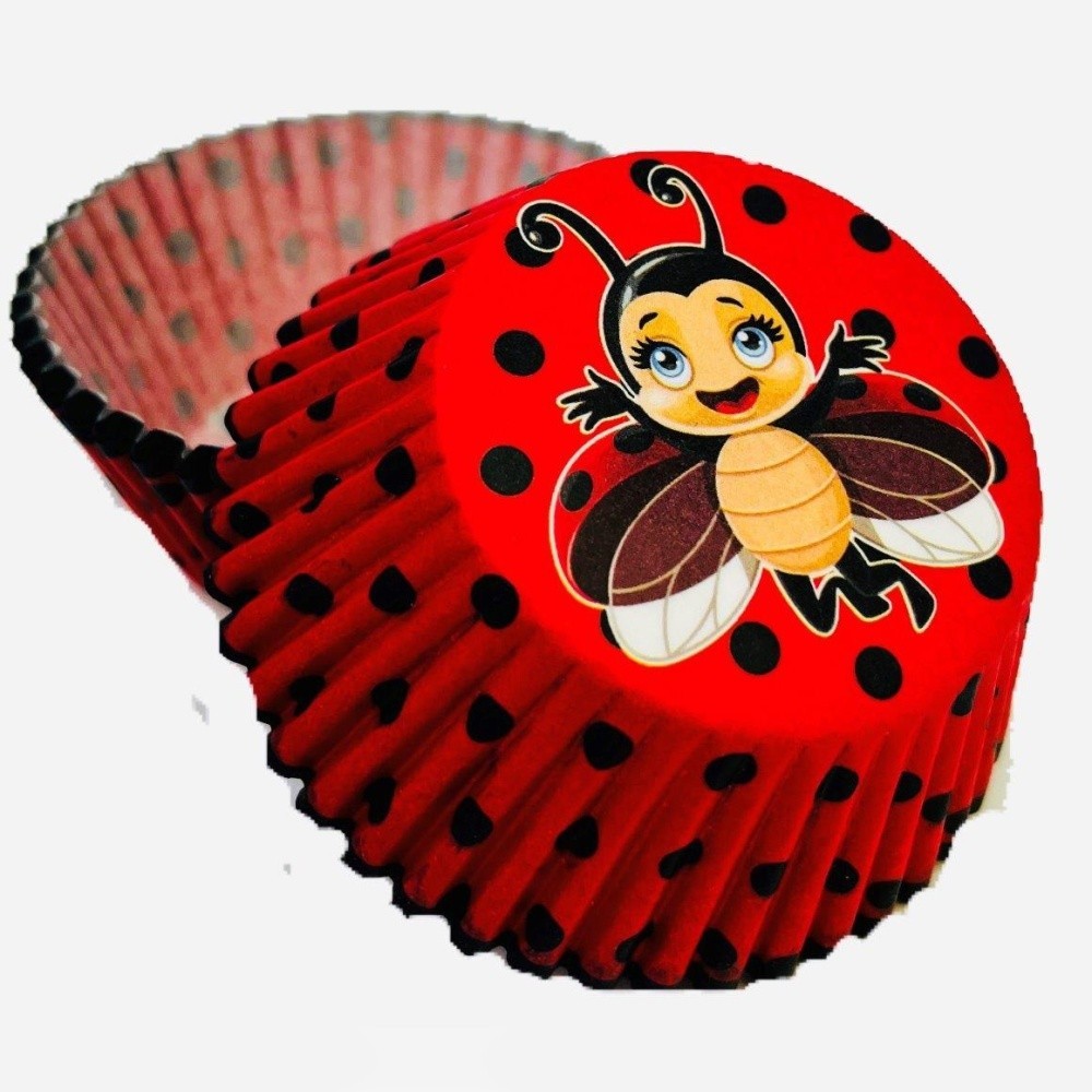 Pastry baskets - ladybug with dots - 50 pieces